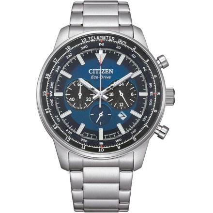 Citizen Aviation Chronograph srebrny zegarek męski na bransolecie CA4500-91L