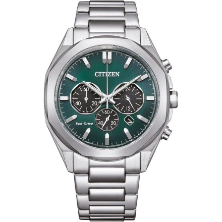 Citizen Eco-Drive Modern zegarek męski srebrny zielona tarcza CA4590-81X