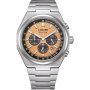 Citizen Super Titanium srebrny zegarek z pomarańczową tarczą CA4610-85Z