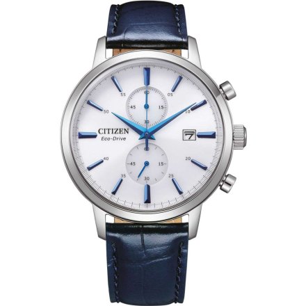 Citizen Vintage zegarek męski srebrny na granatowym pasku CA7069-16A