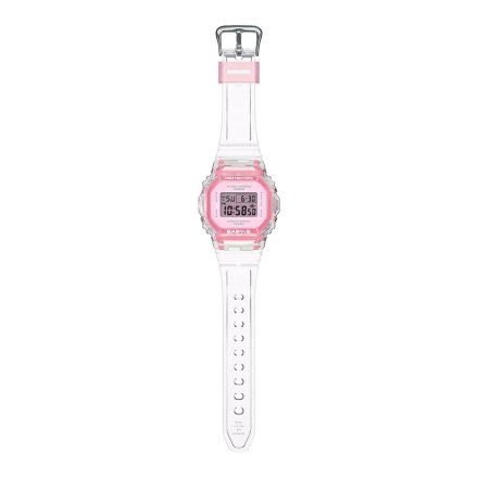 Casio Baby-G zegarek różowy przeźroczysty prostokątny BGD-565SJ-7ER