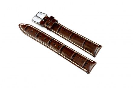 Brązowy pasek skórzany 22 mm HIRSCH Alligatorgrain 20302710-2-22