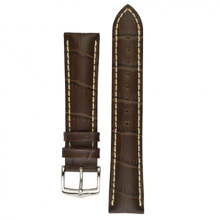 Brązowy pasek skórzany 22 mm HIRSCH Alligatorgrain 20302710-2-22
