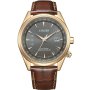 Citizen Radio Controlled Eco-Drive zegarek męski złoty z brązowym paskiem CB0273-11H