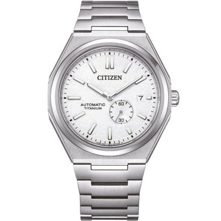 Citizen Super Titanium Zegarek automat męski biała tarcza NJ0180-80A
