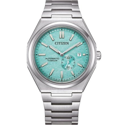 Citizen Super Titanium Zegarek automat męski turkusowa tarcza NJ0180-80M