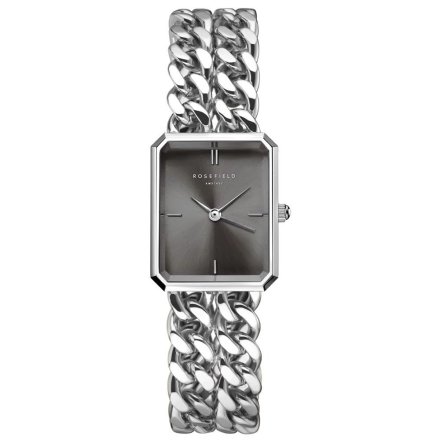 Rosefield Octagon XS Double Chain Studio zegarek damski srebrny na łańcuszkach SGSSS-O78