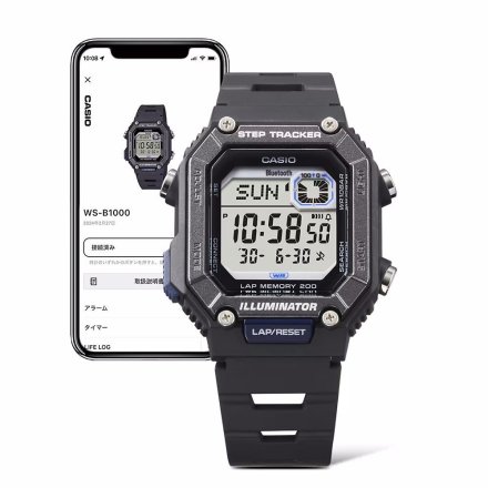 Casio Digital Bluetooth Step Tracker zegarek niebieski z krokomierzem WS-B1000-2AVEF
