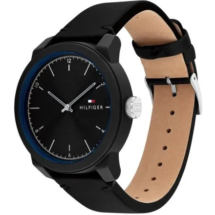 Tommy Hilfiger Troy Zegarek męski z czarnym paskiem 1710542