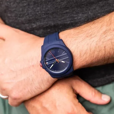 Tommy Hilfiger Austin Zegarek męski z granatowym paskiem 1710595