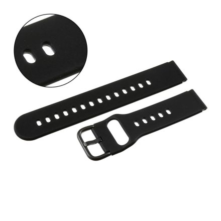 Pasek do smartwatch 20 mm czarny silikon uniwersalny