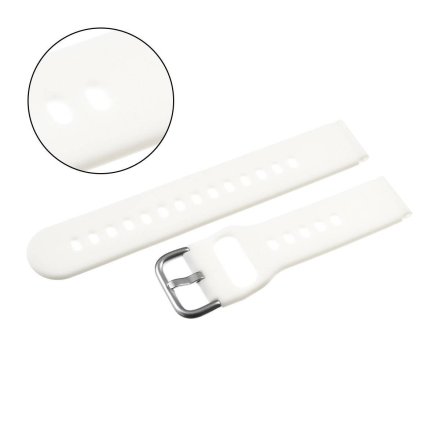 Pasek do smartwatch 20 mm biały silikon uniwersalny S