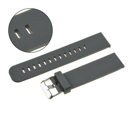 Pasek do smartwatch 22 mm szary silikon uniwersalny