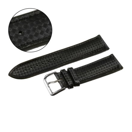 Pasek do smartwatch 22 mm czarny męski silikon carbon uniwersalny