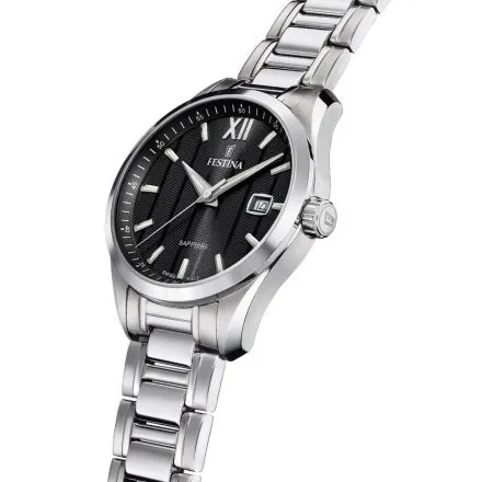Festina Swiss Made zegarek męski na bransolecie czarna tarcza 20026/4
