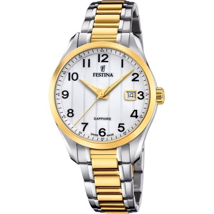 Festina Swiss Made zegarek męski dwukolorowy na bransolecie 20027/1