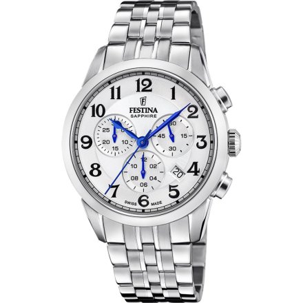 Festina Swiss Made zegarek męski na bransolecie ze stoperem 20040/1