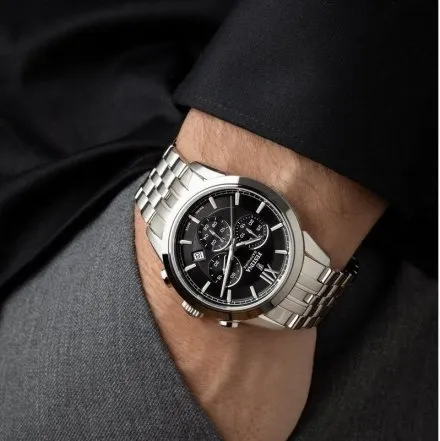 Festina Swiss Made zegarek męski na bransolecie czarny ze stoperem 20040/4