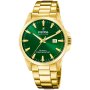 Festina Swiss Made zegarek męski na bransolecie złoty z zieloną tarczą 20044/5