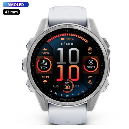 Zegarek Garmin Fenix 8 43mm AMOLED biały 010-02903-00