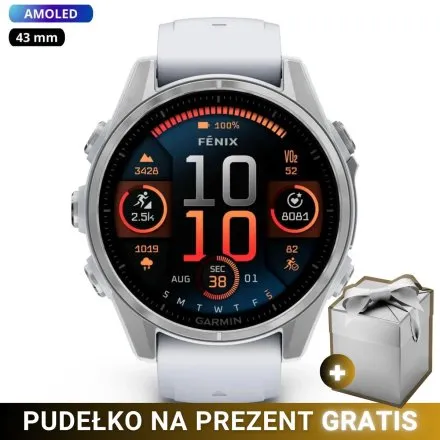 Zegarek Garmin Fenix 8 43mm AMOLED biały 010-02903-00 + GRATIS PUDEŁKO!