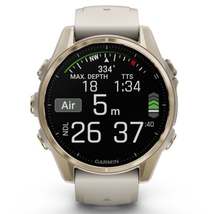 Zegarek Garmin Fenix 8 43mm AMOLED Sapphire złoty beżowy 010-02903-11
