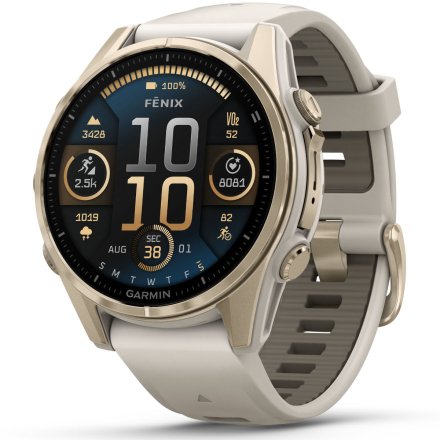 Zegarek Garmin Fenix 8 43mm AMOLED Sapphire złoty beżowy 010-02903-11