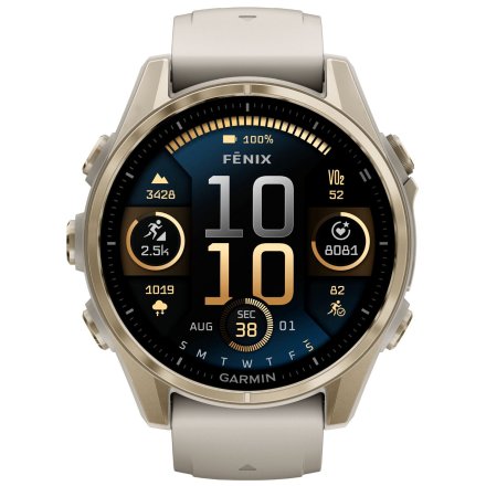 Zegarek Garmin Fenix 8 43mm AMOLED Sapphire złoty beżowy 010-02903-11