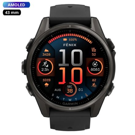 Zegarek Garmin Fenix 8 43mm AMOLED Sapphire Tytan czarny 010-02903-21