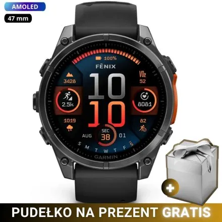 Zegarek Garmin Fenix 8 47mm AMOLED czarny 010-02904-00 + GRATIS PUDEŁKO!