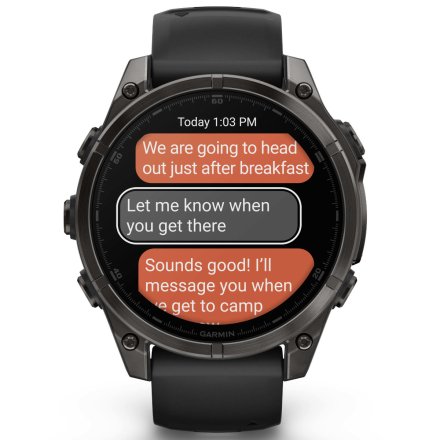 Zegarek Garmin Fenix 8 47mm AMOLED Sapphire Tytan czarny szary 010-02904-21