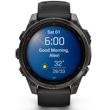 Zegarek Garmin Fenix 8 47mm AMOLED Sapphire Tytan czarny szary 010-02904-21