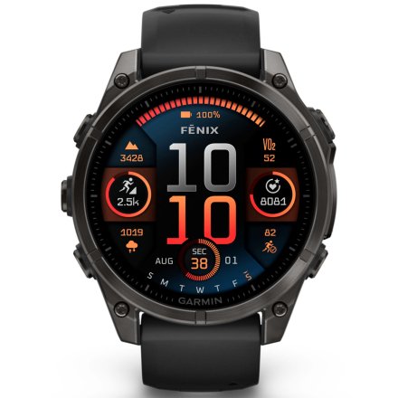 Zegarek Garmin Fenix 8 47mm AMOLED Sapphire Tytan czarny szary 010-02904-21