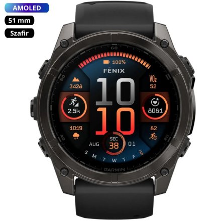 Zegarek Garmin Fenix 8 51mm AMOLED Sapphire czarny szary 010-02905-21