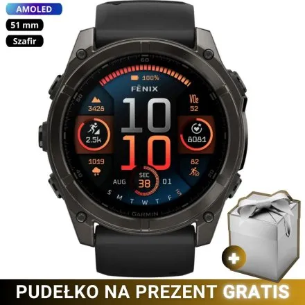 Zegarek Garmin Fenix 8 51mm AMOLED Sapphire czarny szary 010-02905-21 + GRATIS PUDEŁKO!