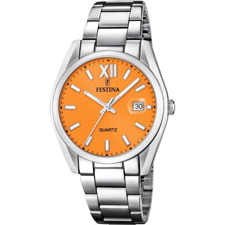 Festina Classics zegarek damski na bransolecie pomarańczowy 20683/7