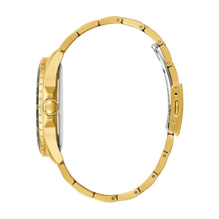 Guess Comet zegarek złoty męski z czarną tarczą GW0220G4