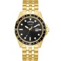 Guess Comet zegarek złoty męski z czarną tarczą GW0220G4