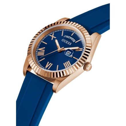 Guess Connoisseur zegarek złoto-granatowy na pasku GW0335G2