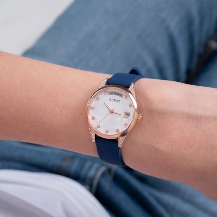Guess Mini Aura zegarek damski na pasku z datownikiem GW0356L1