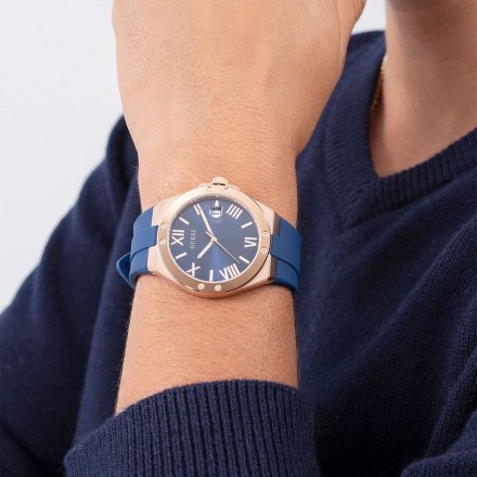 Guess Perspective zegarek męski z granatowym paskiem GW0388G3