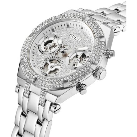 Guess Heiress zegarek damski srebrny z kryształkami GW0440L1