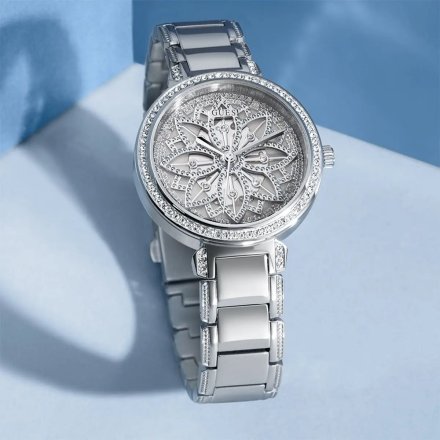 Guess Lily zegarek damski srebrny na bransolecie GW0528L1