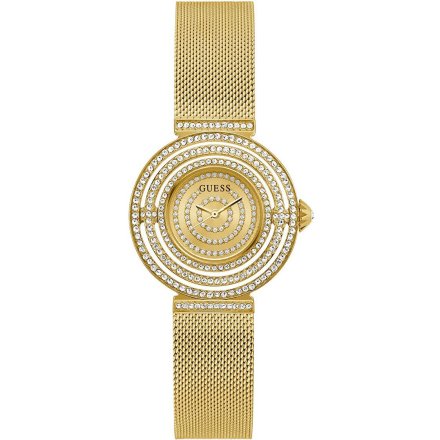 Guess Dream zegarek damski złoty na bransolecie kryształowe okręgi GW0550L2