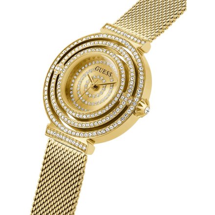 Guess Dream zegarek damski złoty na bransolecie kryształowe okręgi GW0550L2