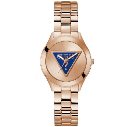Guess Tri Plaque zegarek damski rose gold na bransolecie trójkąt GW0675L3