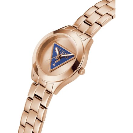 Guess Tri Plaque zegarek damski rose gold na bransolecie trójkąt GW0675L3