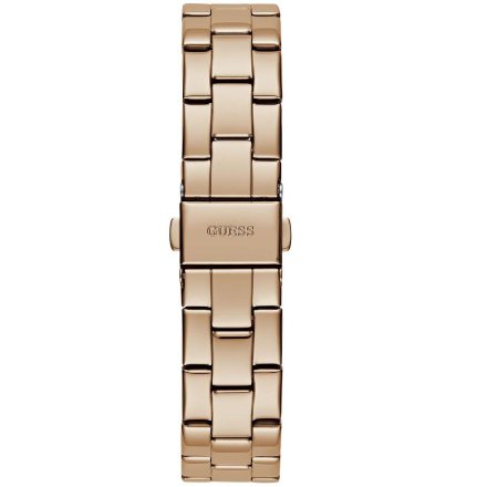 Guess Tri Plaque zegarek damski rose gold na bransolecie trójkąt GW0675L3