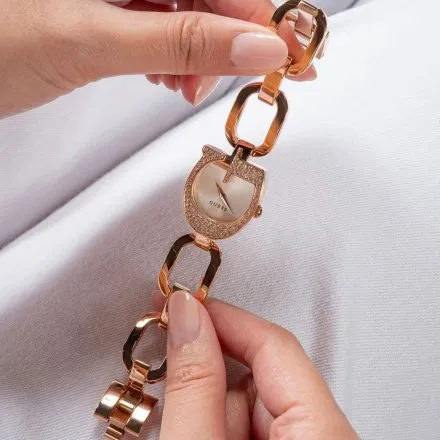 Guess Gia zegarek damski biżuteryjny rose gold koperta G GW0683L3