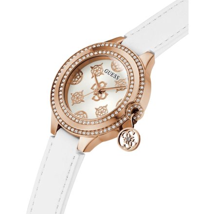 Guess Charmed zegarek damski rose gold z zawieszką charms GW0684L4